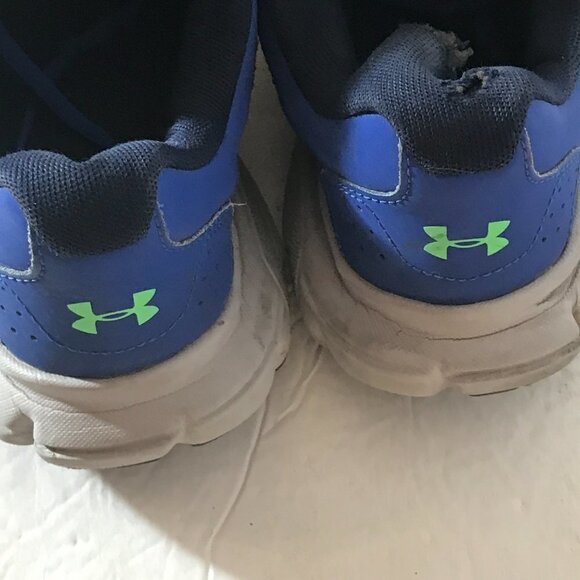 Under Armour Blue Green Run Running Track Training Workout Athletic Shoes - Picture 7 of 10